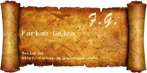 Farkas Gejza névjegykártya